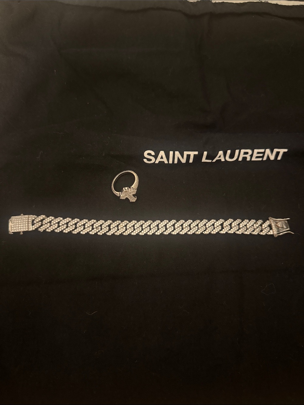 Cuban link chain and cross ring